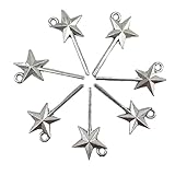 70PC Antique Silver Star Angel Wand Sticks Pendants for Jewelry Bracelet Necklace DIY Craft Making 25.5mmx12.5mm