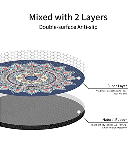 Nuveti Large Meditation Mat Non Slip Round Yoga Mat Natural Rubber With Sueded Surface Exercise Mat Perfect For Meditating, Stretching, Yoga（140Cm X 3.5Mm Thick) #TOP2
