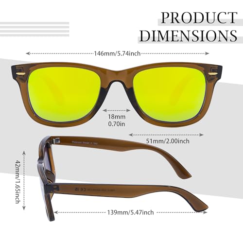 Image of SIPHEW Polarized Sunglasses for Women & Men - UV400 Mirrored Beach Eyewear, Designer Unisex Fashion Sunglasses w /Medium Fit