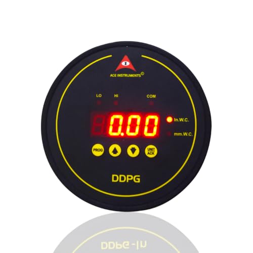 Image of Digital Differential Pressure Gauge (Range: 0-10 mm WC and 0-0.39 inches WC) for Industrial Automation | Room Pressure Monitor| Model: AI-DDPG-in