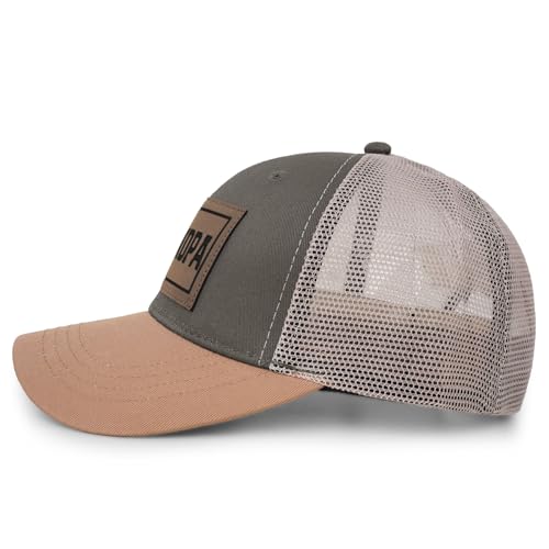 Image of Fathers Day Dad Papa Gifts from Daughter Son Wife, Unique Men's Hat for Dad Grandpa Husband, Leather Pattern Baseball Cap