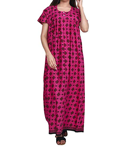 Ukal maxi nighty en coton imprimé pour femme fini les nuits de sommeil agite