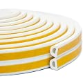 Weather Stripping Seal Strip Tape, Doors Windows Frame Self Adhesive D Type Foam Sealing Tape, 32.8Ft Rubber Soundproof Insulation Cell Foam Stripping, White