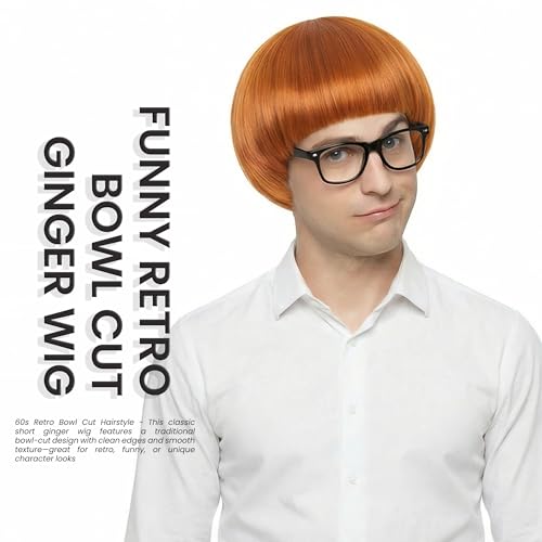 image for M MISS U HAIR Miss U Hair Short Straight Ginger Bowl Cut Wig with Bang