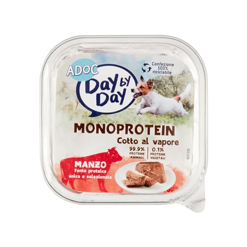 ADoC Day by Day - Cibo umido per Cani Adulti - Paté Monoprotein con Manzo - 16 Vaschette da 100gr