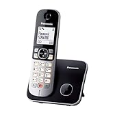 Panasonic KX-TG6851JTB Telefono Cordless Digitale, Unità Base e Ricevitore Singolo, ID Chiamante, Blocco Chiamate Indesiderate, Suoneria Categoria, Display LCD, Tastiera Illuminata, Nero