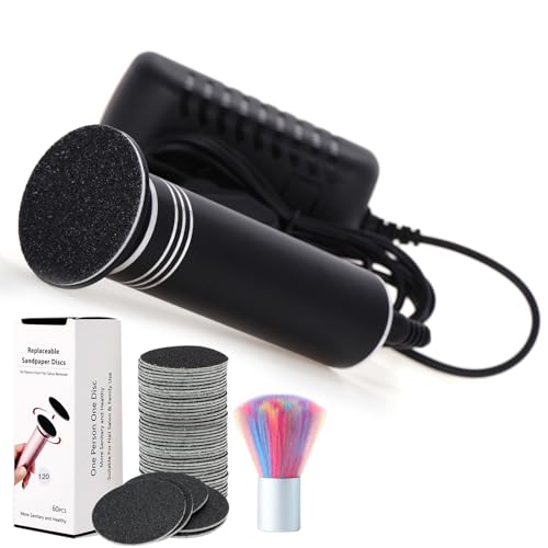 Râpe Électrique Pied Professionnelle Anti-Callosités Ponceuse Électrique Pour Pieds Plusieurs Vitesses Réglables (02Noir)