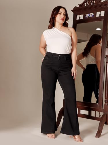 Image of Miss Chase A+ Women's Bootcut High Rise Stretchable Denim Jeans
