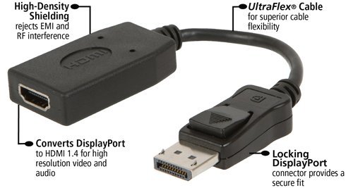 Accell Dp To Hdmi Adapter - Displayport 1.2 To Hdmi 1.4 Active Adapter - 4K Uhd @30Hz, 1920X1080@120Hz, 2560X1600@60Hz - Polybag, Model:b086B-006B-2 #TOP4