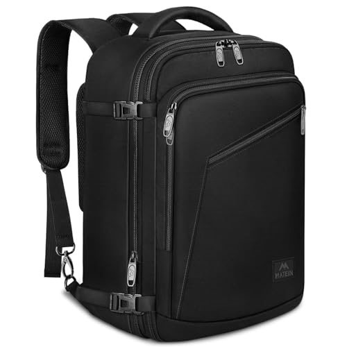 MATEIN Bagaż Podręczny 40x20x25, 20L Plecak Podróżny Męski i Damski do Ryanair, Cabin Bag Travel Backpack do Pracy, Biznesu i Podróży, Czarny