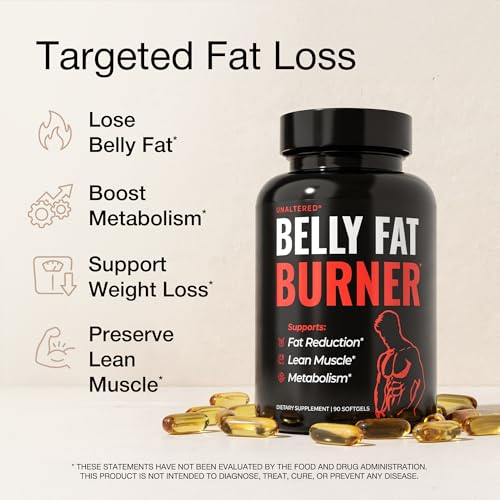 UNALTERED Belly Fat Burner for Men - Natural Weight Loss Pills to Support Reduced Body Fat, Preservation of Lean Muscle Mass, and a Healthy Metabolism - CLA Dietary Supplement - 90 Softgel Capsules - Image 3