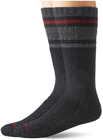 Carhartt Men's Heavy Duty Thermal Crew 2-Pair Socks, Black, Shoe Size: 6-12