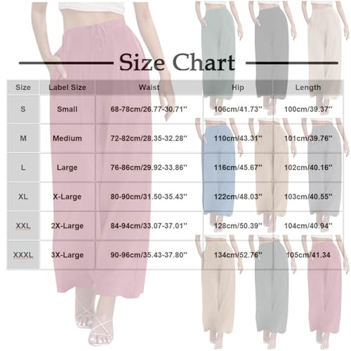 Cotton Linen Pants for Women Summer 2025 Wide Leg Baggy Travel Outfits Ladies Boho Beach Palazzo Flowy Pants Loose3