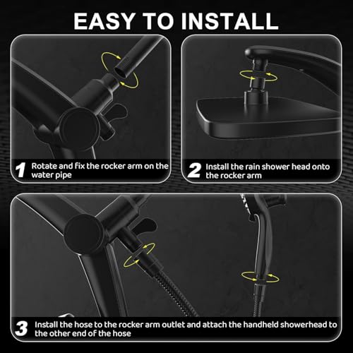 Image of 12-Inch High Pressure Rain Shower Head with Handheld Spray Combo, Magnetic