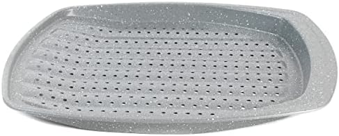 Salter BW08473G Non-Stick Baking Chip Oven Tray with Holes, Carbon Steel, Oven Safe Up to 220 Degrees, Strong and Durable, Crisper for Fries, Wedges and Vegetables, Marblestone Collection, 38cm