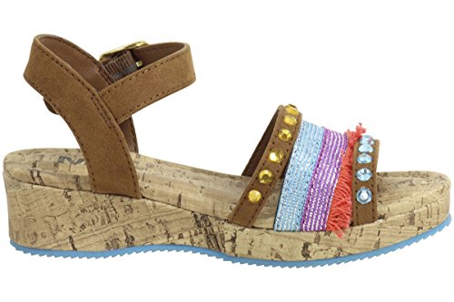 MIA Kids Little Girl's Mylie Cognac Nova Suede Wedge Sandals Shoes Sz:4