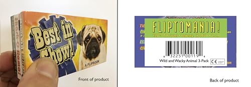 Image of Fliptomania Wild and Wacky Animal Flipbook 3-Pack | Best in Show Dog, Jungle Morph & Shark-O-Rama on Flip Book Paper, Educational Animal Flipbook Set for Boys & Girls