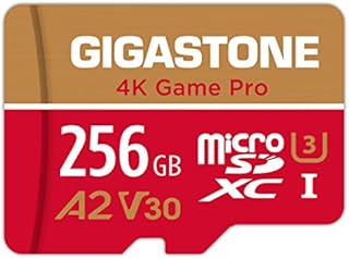 Gigastone 256GB Micro SD Card, 4K Game Pro, Nintendo-Switch Compatible, A2 Run App, 4K Video Recording, R/W up to 100/60MB/s, Micro SDXC UHS-I A2 V30 Class 10
