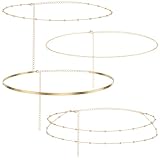 Cobee 4 Stück Bauchkette Gold für Frauen, Körperketten Verstellbar Gold Belly Chain Waist Chain Taillenkette Bikini-Kette Quaste für Frauen Mädchen