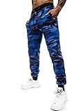 OZONEE Herren Jogginghose Hose Trainingshose Sporthose Freizeithose Motiv Herrenhose Sweatpants Fitnesshose Sweathose Fußballhose Jogpants Joggpants 777/8105S BLAU M