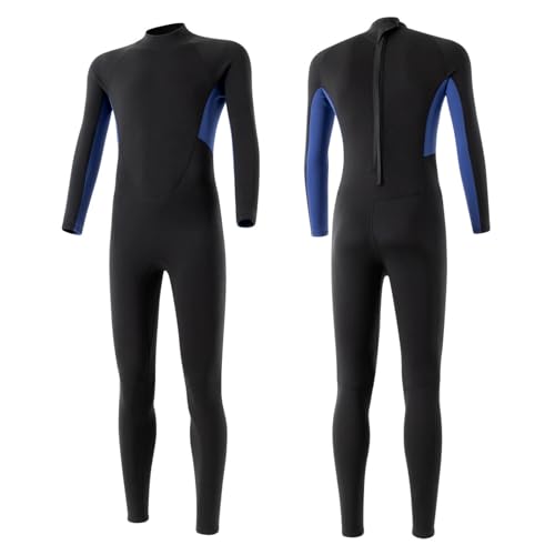 TOVCHEI 3MM Neoprene Wetsuit Back Zipper Warm One-Piece Diving Suit Sun Protection Anti Jellyfish Surfing Snorkeling Swimming,Black,3XL