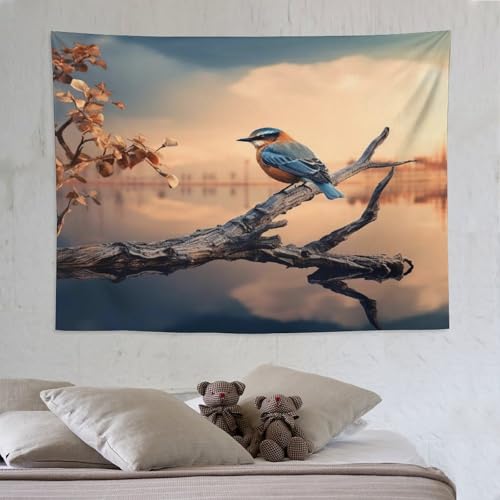 Tenture oiseau PAZZK tissu suspendu artistique pour insuffler la sérénité au salon