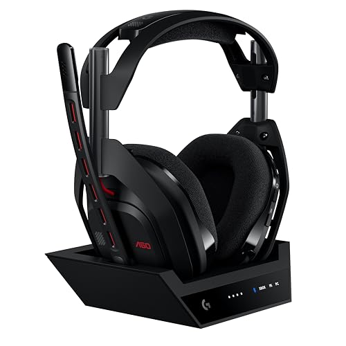 Logitech G Astro A50 LIGHTSPEED kabellose Gaming-Headset + Basisstation (Gen 5), PRO-G GRAPHENE, 3-System-Umschaltung, USB-C für Xbox, PS5, PC/Mac oder Nintendo Switch, Bluetooth - Schwarz Logitech G Astro A50 LIGHTSPEED kabellose Gaming-Headset + Basisstation (Gen 5), PRO-G GRAPHENE, 3-System-Umschaltung, USB-C für Xbox, PS5, PC/Mac oder Nintendo Switch, Bluetooth - Schwarz