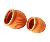 Goodman and Wife Set of 2 Different Size Natural Terracotta Fallen Pots or Hanging Pots