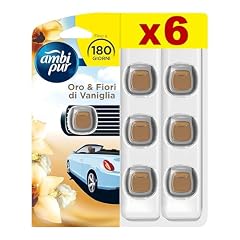 Ambi Pur Car Orchidea Tailandese Ricarica Di Deodorante Per Ambienti Con Clip 2ml, Per Eliminare Gli Odori Sgradevoli Dall’Auto, 6 Pezzi