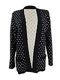 Anne Klein Women's Malibu Cardigan, Anne Black/Anne White, S