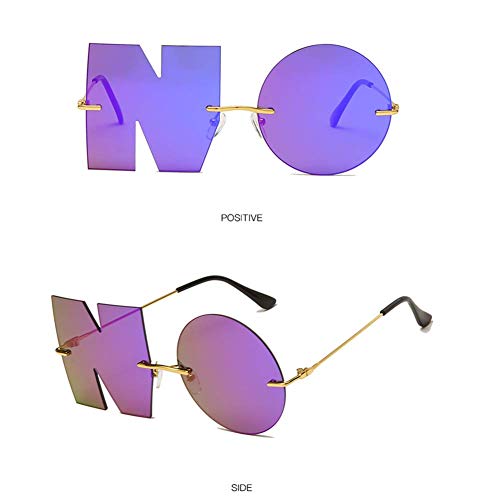 Image of ENTHYI Letter NO Party Rimless Irregular Design Sunglasses For Men /Women UV400 Streetwear Eyewears