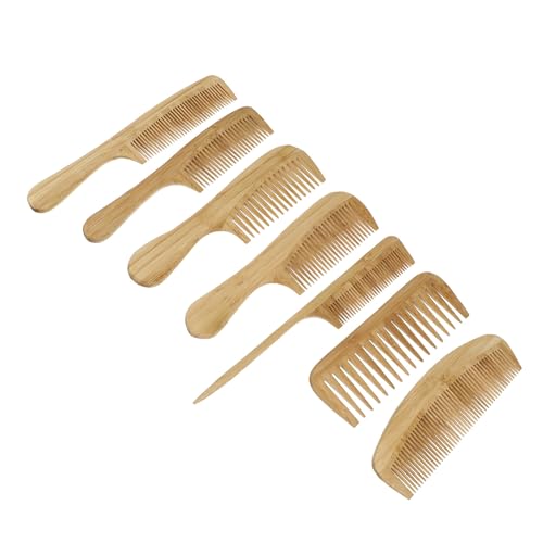 Peignes en bois de bambou Cabilock lot de 7 styles mixtes pour cheveux