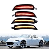NAAMOTOMOX 4 Pack Bumper LED Side Marker Lights for 2016-2025 Mazda MX-5 Miata GS-P GS GT GX RF, Smoke Lens, Front Amber Rear Red, Fender Wheel Arch Signal Lamp, Replaces NA1J-51-5F0B / NA1J-51-5E0B