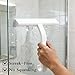 Livoanah Shower Squeegee for Glass Doors - Squeegee for Shower Glass - All-One-Piece Silicone Cleaner with Hook, Professional Tool for Bathroom Window, Mirror, Tile, Car & Kitchen (White)