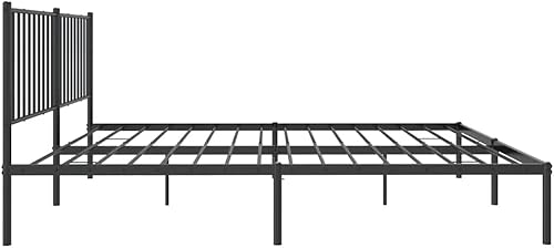 Miniatura 6 de vidaXL Marco de cama de metal de estilo industrial con cabecero, construcción de acero con recubrimiento en polvo, listones y patas de apoyo,