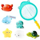 Funbero Badespielzeug Baby ab 1 2 3 4 Jahr,7 Stück Badewanne Spielzeug Baby Wasserspielzeug Badewannenspielzeug Schwimmbad Spielzeug