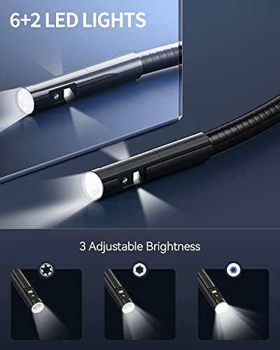 Triple Lens Borescope Inspection Camera, Teslong Professional Endoscope With Light, Digital Video Scope Camera, 5" Ips Screen, Waterproof Flexible Cable For Automotive/Home/Wall/Pipe/Car (16.4Ft) #TOP2