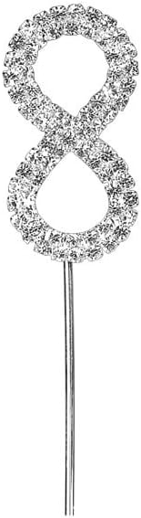 Culpitt 8 DIAMANTE NUMBER Topper Wedding Anniversary Birthday Cake Decorations