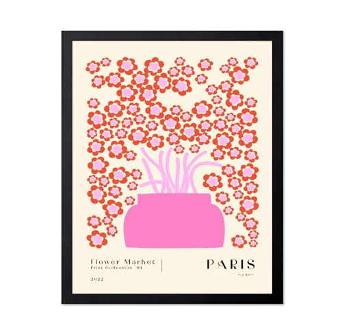 Monem Art Flower Market Illustration Print - Floral Botanical Art Poster - Wall Decor for Living Room, Bedroom or Office - 12x16 Unframed Wall Art by Nktn