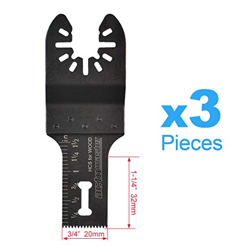 Actomaster Hcs Plunge Flush Cutting Blade Set For Oscillating Tool Multitool, Pack Of 9 #TOP2