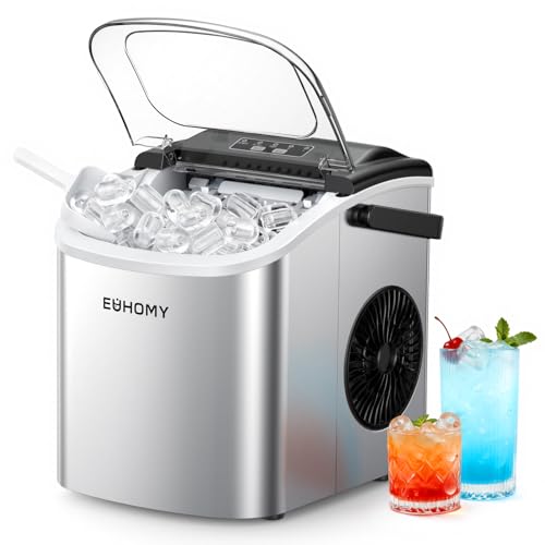 EUHOMY 2" Ice Ball Maker Countertop, 4Pcs Ready in 40Mins, 144Pcs/day, Self-Cleaning Sphere Ice Maker Machine with Crystal Clear Ice, Round Ice Cube Maker for Whiskey & Bourbon 2.0 In