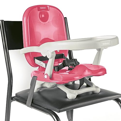 Cadeira de Alimentação Refeição Bebe Portátil, Compacta, Elevatória e Smart Até 15Kg Multmaxx (Rosa)