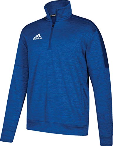 adidas Athletics Team Issue 1/4 Zip Long Sleeve, Collegiate Royal Melange/White, Small