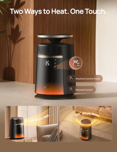 DREO Whole-Room Heater, 360° & Direct Modes for Indoor ...