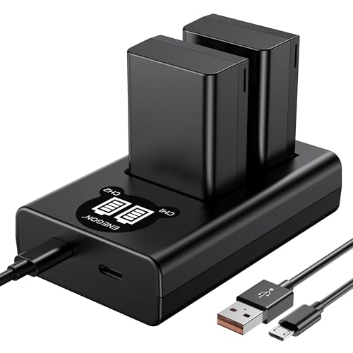 ENEGON EN-EL25 Battery (2 Packs-1600mAh) Smart LED Dual Charger Kit for Nikon Z50 Z30 ZFC Z50ii Digital Camera