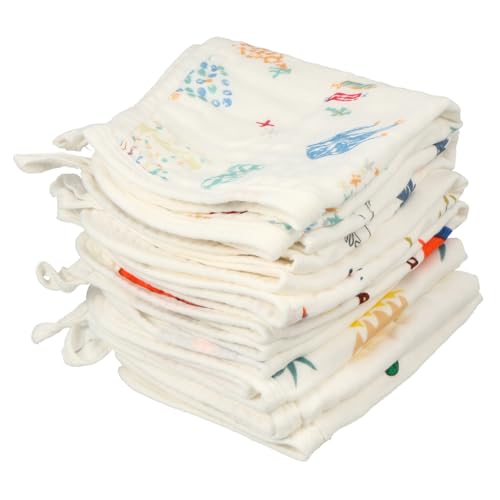 Gogogmee 8 Piezas Toallas de Algodón para Niña Absorbentes y Suaves Toallas Faciales Baño para Recién Nacidos Diseño Surtido Secado Rápido Irritación para Piel Sensible