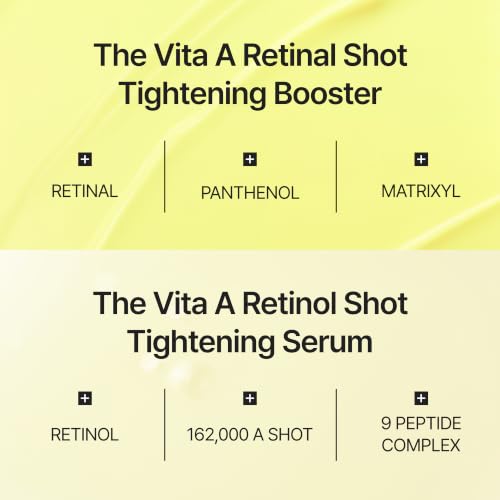 Image of celimax The Vita A Retinal Shot Tightening Booster + Retinol Serum Set Global Exclusive | | 0.1% Retinal, 3% Matryxyl, High-Strength Retinoid for Anti-Aging, Pore Minimizer, Wrinkles & Fine Lines
