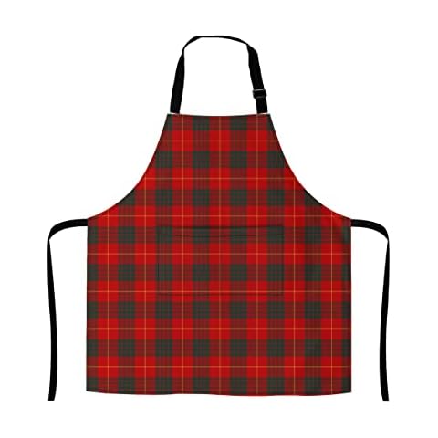 Kitchen Aprons,Clan Cameron Tartan ,Adjustable Kitchen Apron With Pockets,Kitchen Gift Xmas Cooking BBQ Party Apron for Men and Women Cover