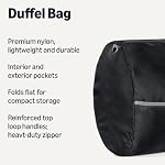 Amazon Essentials 82.3cm Extra Large Foldable Nylon Duffel Bag for Travel/Storage with Zippered Pockets, 9254 Cubic Inch (150L), 22.68kg Capacity, Black (Previously Amazon Basics)