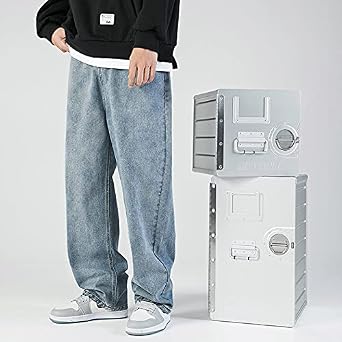 Denim Pants, Men's Fashion Trousers, Long Pants, Straight Sarouel Pants, Jeans, Baggy Pants, Wide Pants, Street Style, Rock, Loose, Large Size, Loose, Spring, Summer, Autumn, Korean Style